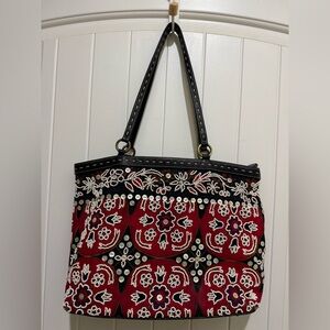 Vintage Rare Isabella Fiore ‘On The Dot’ Red & Black Embellished Shoulder Bag